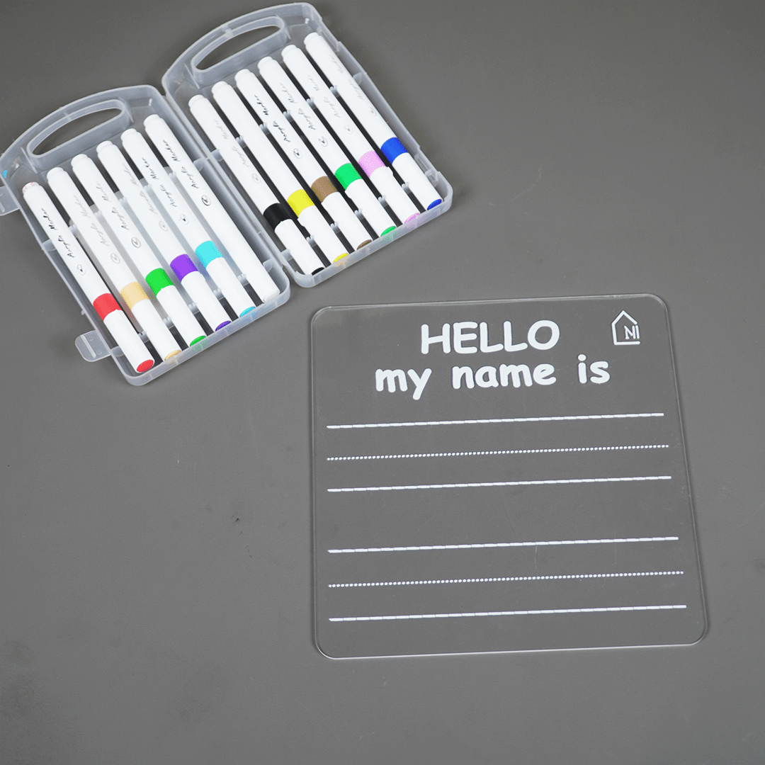 Reusable Name Writing Practice Board for Kids with pen box & Cleaning Cloth - Memories Insite